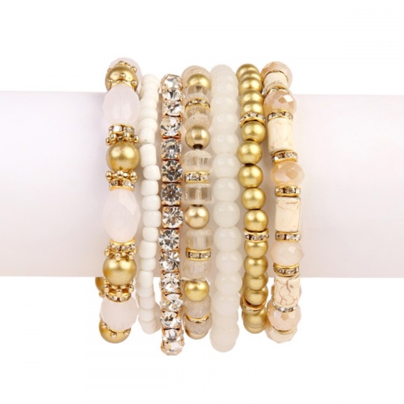 Riah Fashion Jewelry - Classy Multi Bead Bracelet Set